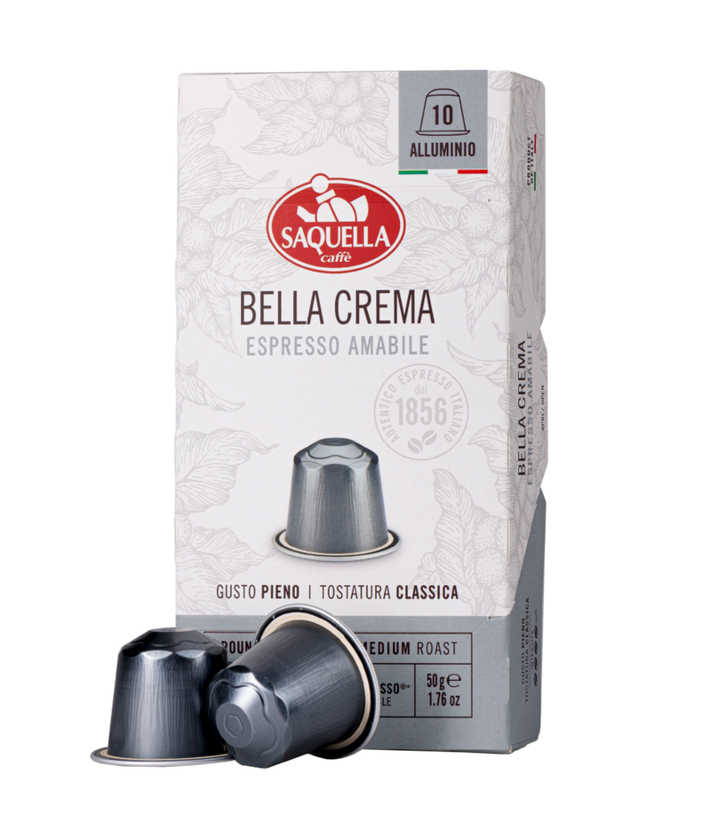 Saquella Caffe – Espresso Bella Crema Capsules - Nespresso Compatible 10x10x5g