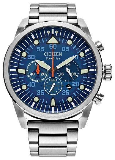 Citizen Eco-Drive Avion Blue Dial Stainless Steel Bracelet CA4211-72L