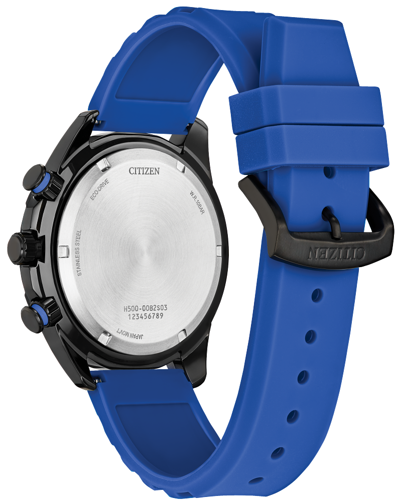 Citizen Brycen Black Dial Silicone Strap Eco-Drive Watch AT2586-05E