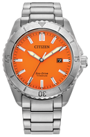 Citizen Men's Eco-Drive Orange Dial Titanium Brycen Watch AW1840-50X