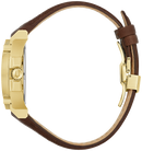 Bulova Precisionist Gold-Tone Brown Strap Black Dial Watch 97B216