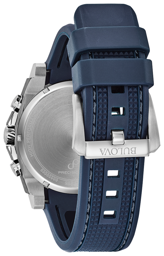 Bulova Precisionist Chronograph Watch Blue Dial 98B315