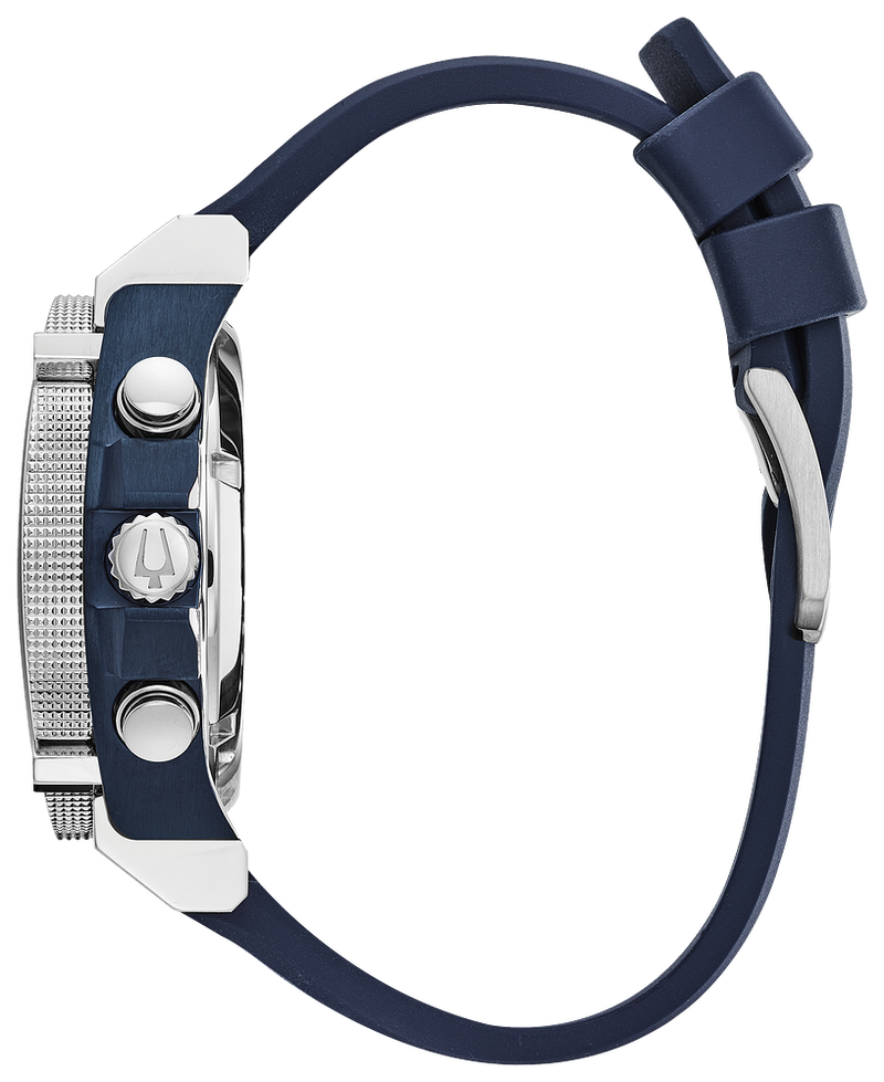Bulova Precisionist Chronograph Watch Blue Dial 98B315