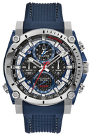 Bulova Precisionist Chronograph Watch Blue Dial 98B315