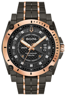 Bulova Precisionist Chronograph Watch Diamond Accent Two-Tone Black 98D149
