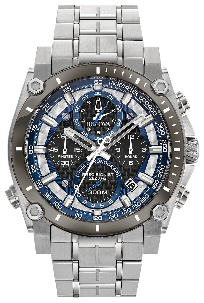 Bulova Precisionist Chronograph Watch Stainless Steel 98B316