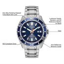 Citizen Promaster Diver 200 Meters Eco-Drive Blue Dial BN0191-55L