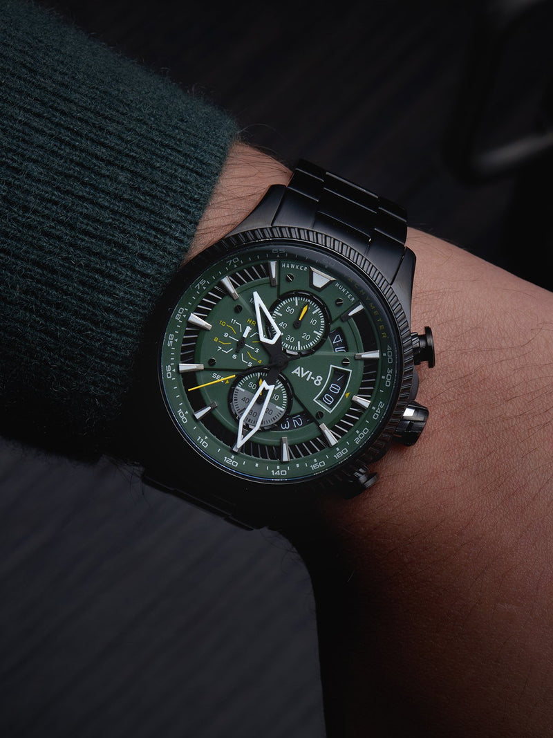 AVI-8 Hawker Hunter Men Chronograph Quartz Green AV-4064-11