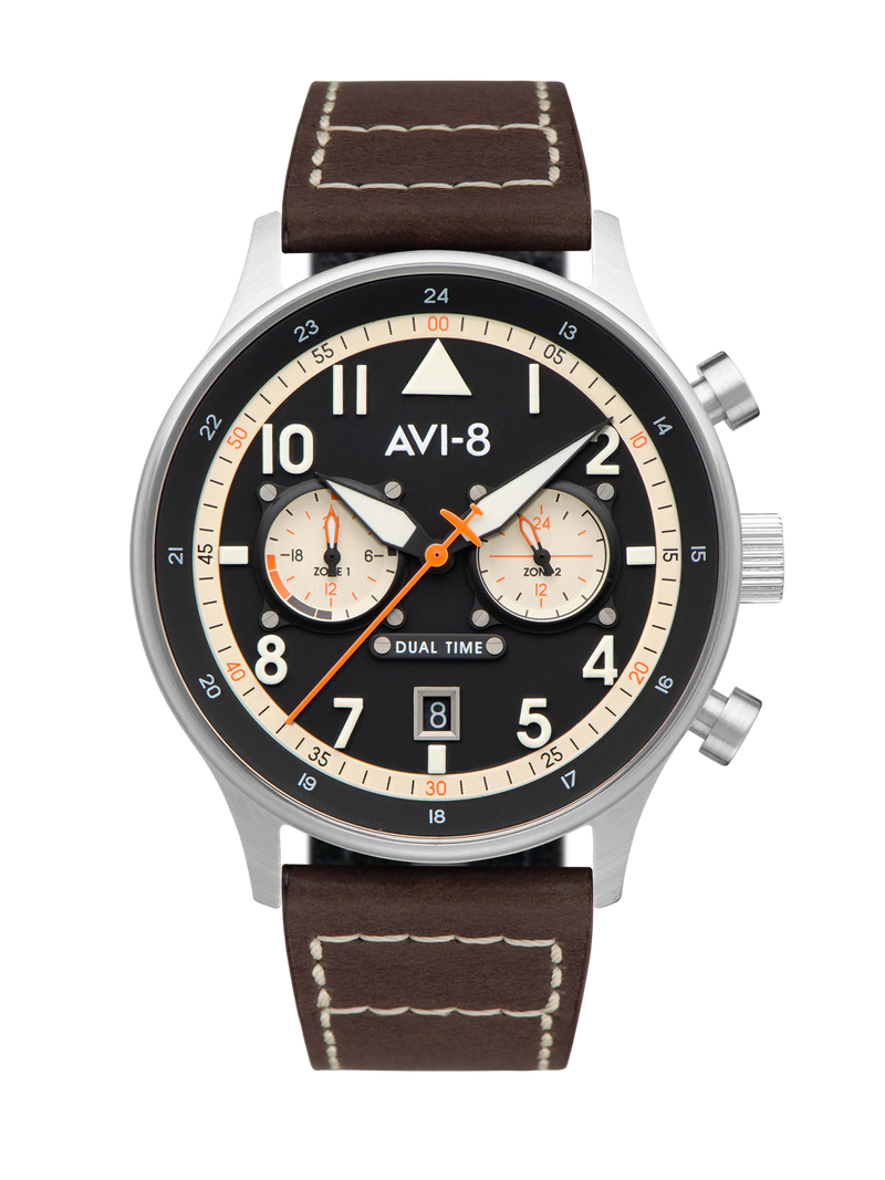 AVI-8 Hawker Hurricane Carey Merville Dual Time Quartz Watch AV-4088-01