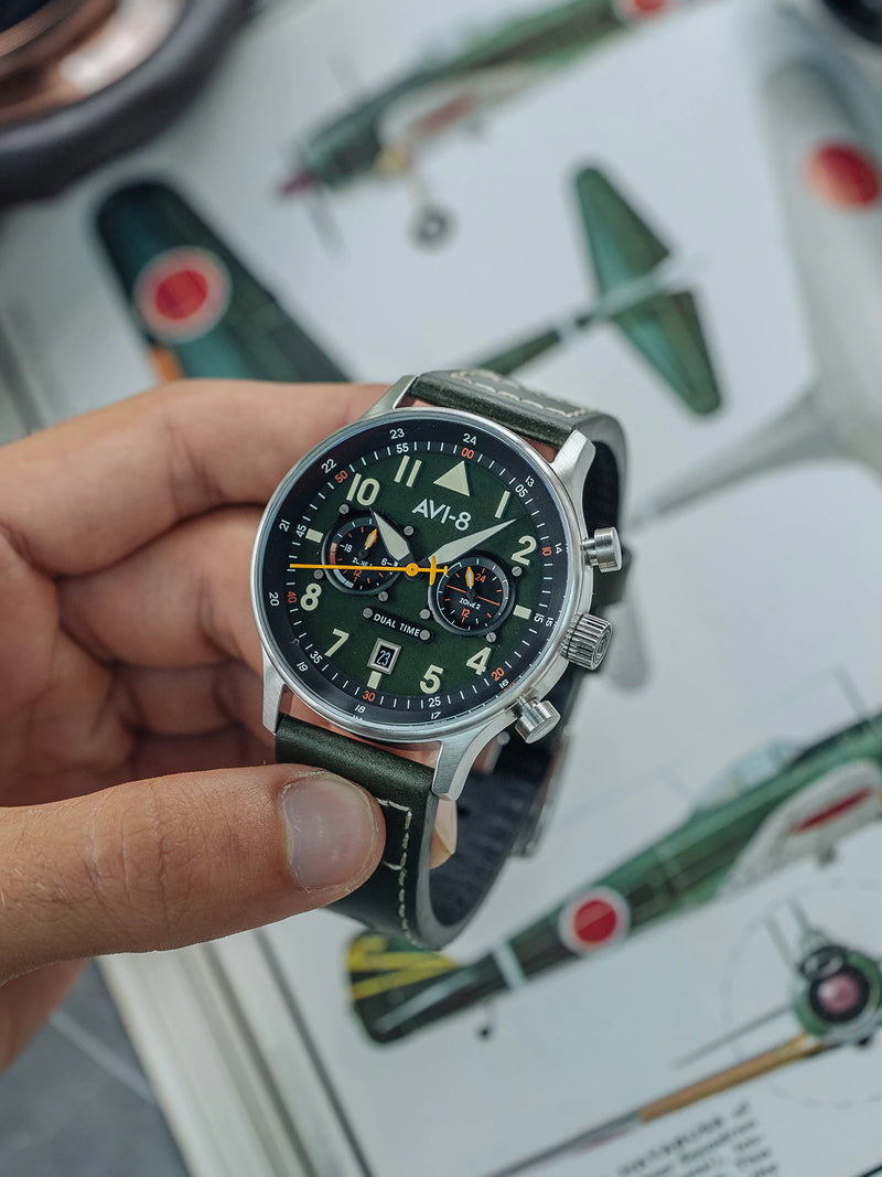 AVI-8 Hawker Hurricane Carey Merville Dual Time Quartz Watch AV-4088-02