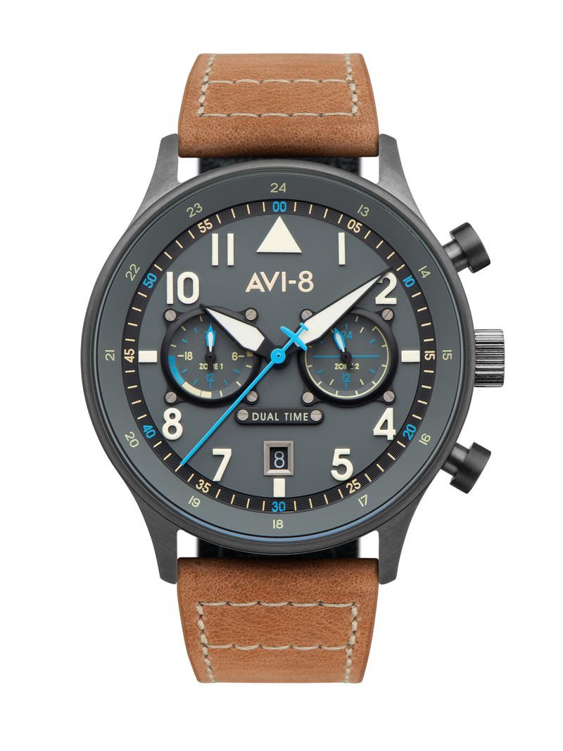 AVI-8 Hawker Hurricane Carey Merville Dual Time Quartz Watch AV-4088-04