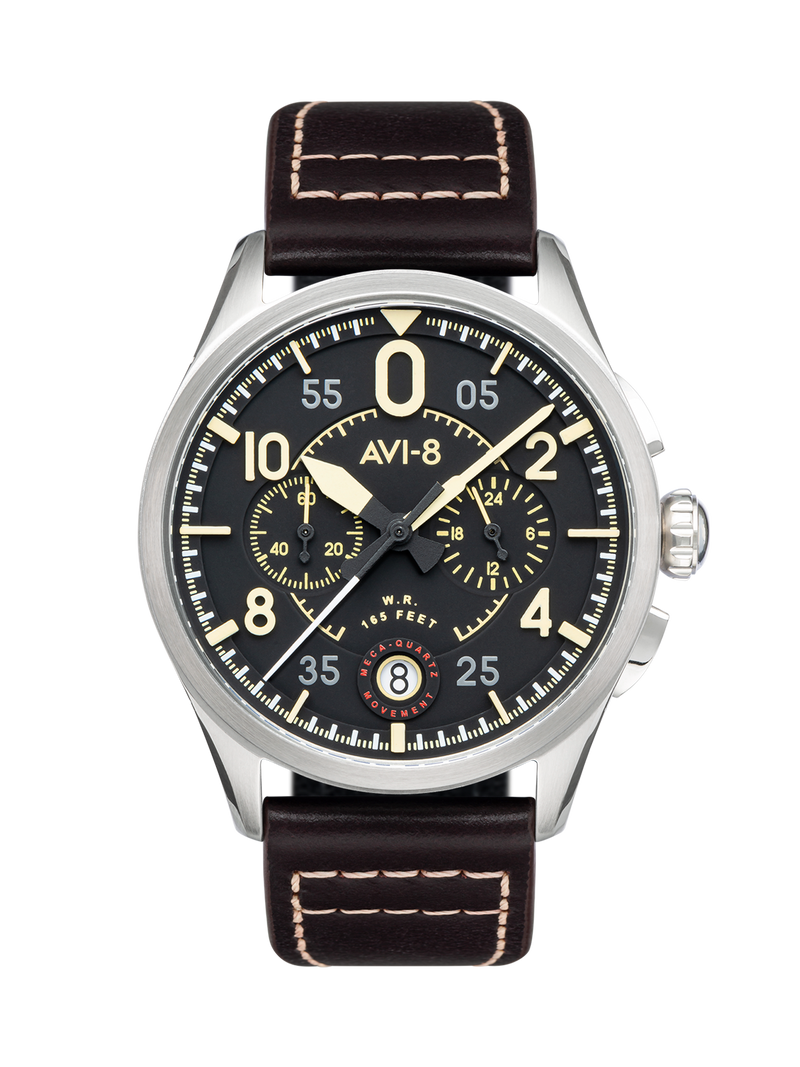 AVI-8 Spitfire Lock Chronograph Slate Black Quartz Watch AV-4089-01