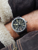 AVI-8 Spitfire Lock Chronograph Slate Black Quartz Watch AV-4089-01