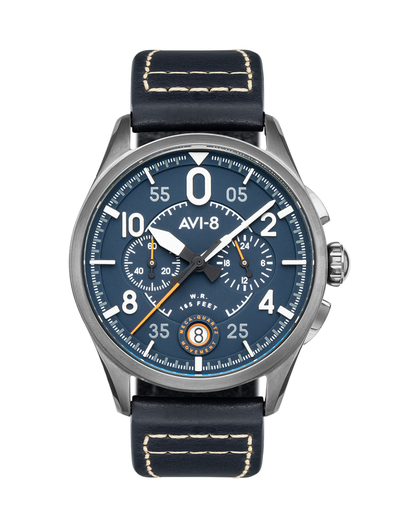 AVI-8 Spitfire Lock Chronograph Channel Blue Quartz Watch AV-4089-04