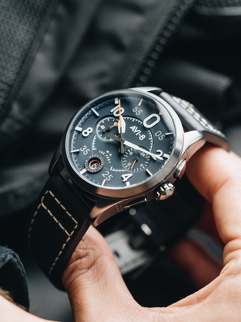 AVI-8 Spitfire Lock Chronograph Channel Blue Quartz Watch AV-4089-04
