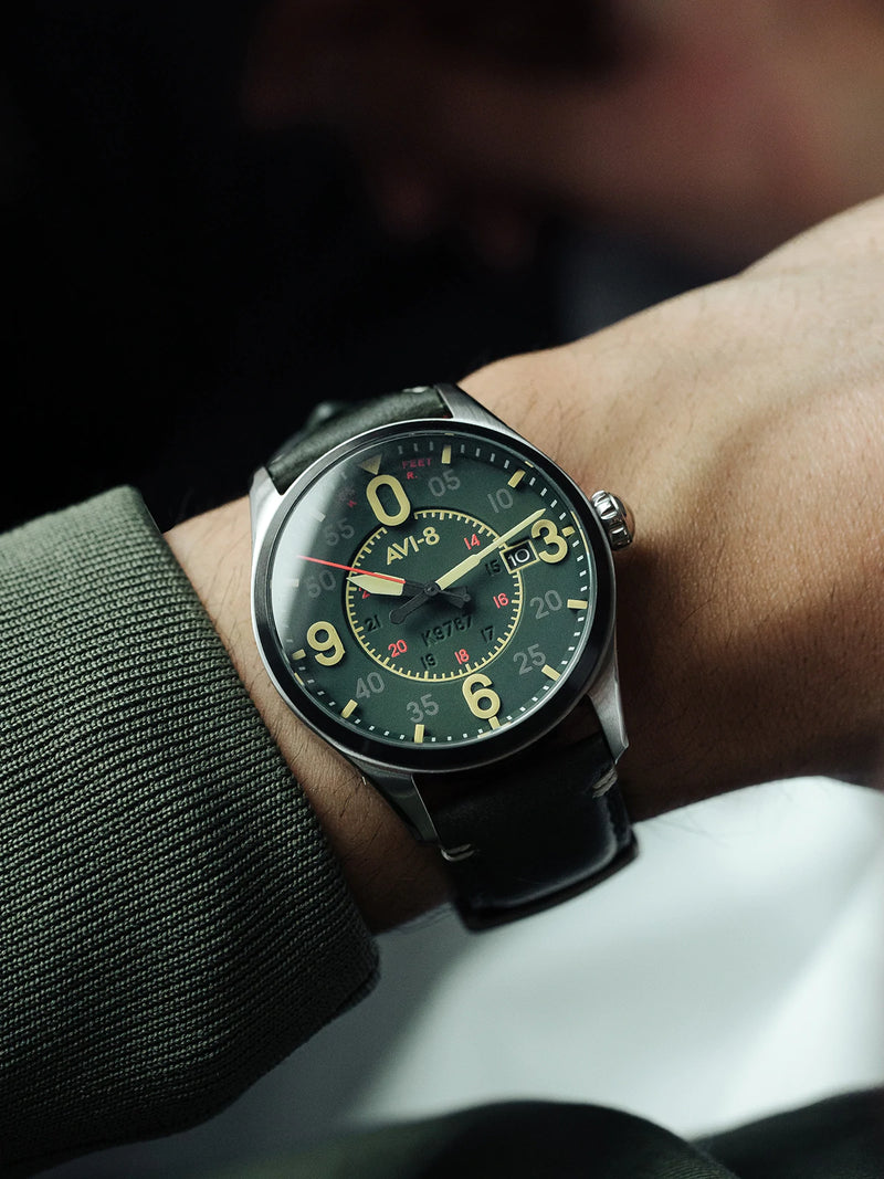 AVI-8 Spitfire Smith Birmingham Automatic Watch Green AV-4090-03