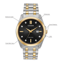 Citizen Corso Eco-Drive Black Dial Stainless Steel Watch BM7107-50E