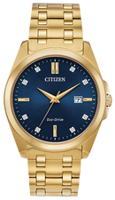 Citizen Corso Eco-Drive Watch Blue Gold Tone BM7103-51L