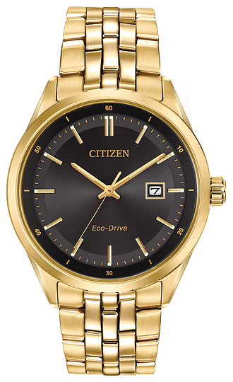 Citizen Corso Eco Drive Stainless Steel Black Dial Watch BM7252-51E