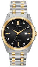 Citizen Corso Eco-Drive Black Dial Stainless Steel Watch BM7107-50E