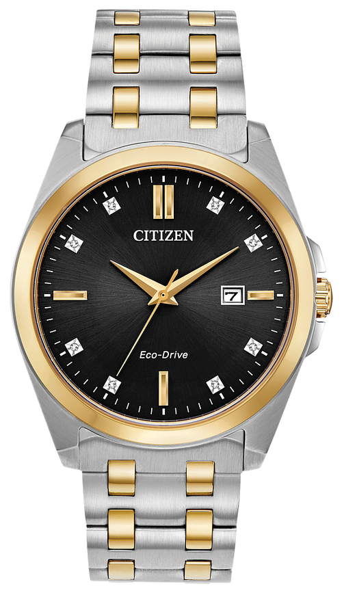 Citizen Corso Eco-Drive Black Dial Stainless Steel Watch BM7107-50E