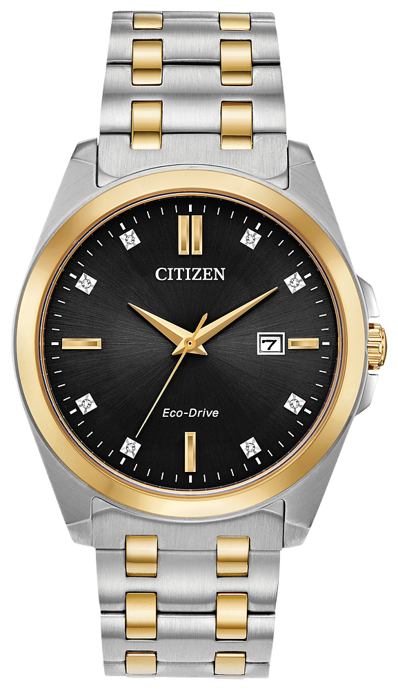 Citizen Corso Eco-Drive Black Dial Stainless Steel Watch BM7107-50E