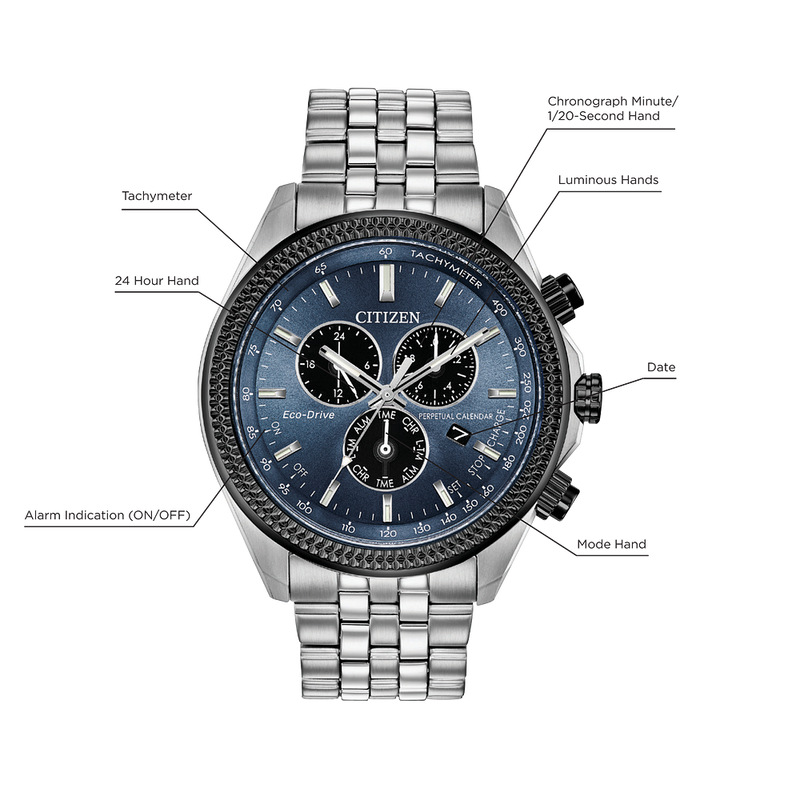 Citizen Corso Chronograph Perpetual Calendar Watch Silver BL5568-54L