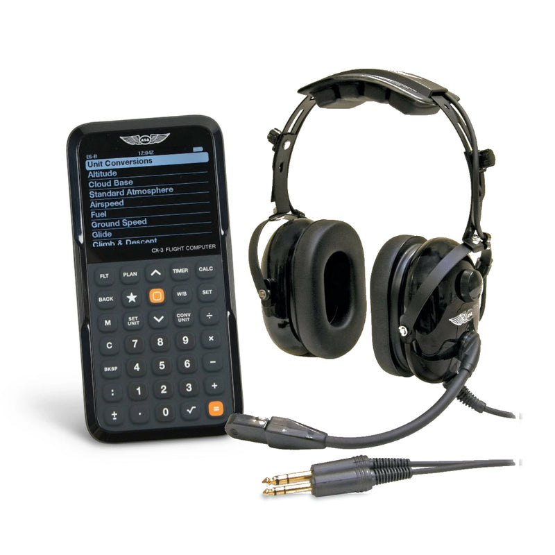 ASA CX-3 - Pathfinder Flight Computer & ASA Air Classics Headset HS-1A - ASA-HS-1A With Lifetime Warranty Combo