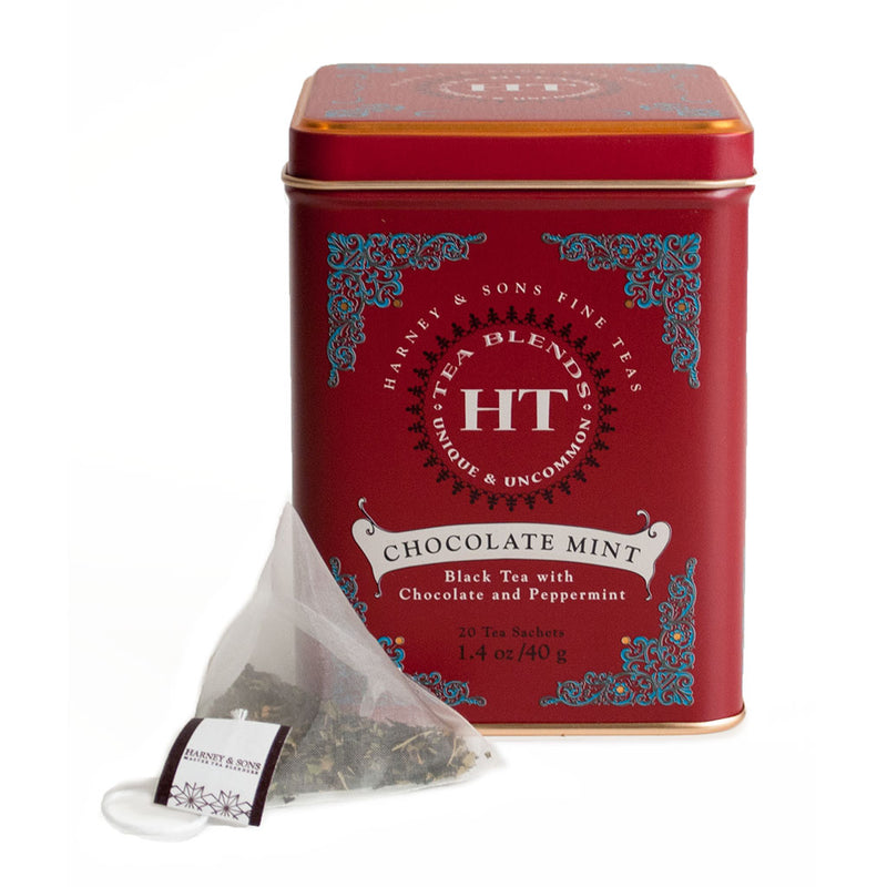 Harney & Sons Chocolate Mint Tea Tins Pack of 4x20 Sachets