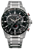 Citizen Perpetual Chrono A-T Stainless Steel Black Dial Men's Watch CB5898-59E