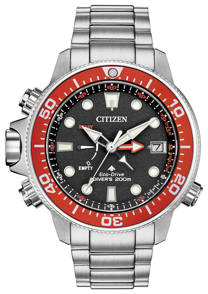 Citizen Promaster AquaLand Eco Drive ST Steel Black Dial Men's Watch BN2039-59E