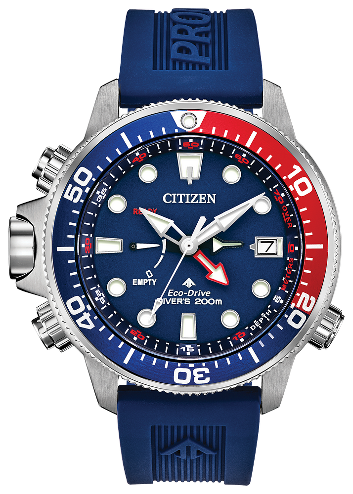 Citizen Eco-Drive Promaster Aqualand Blue Rubber Strap Watch BN2038-01L