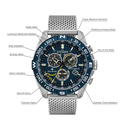 Citizen Men's Promaster Navihawk A-T Bracelet Blue Dial Eco-Drive Watch CB5848-57L