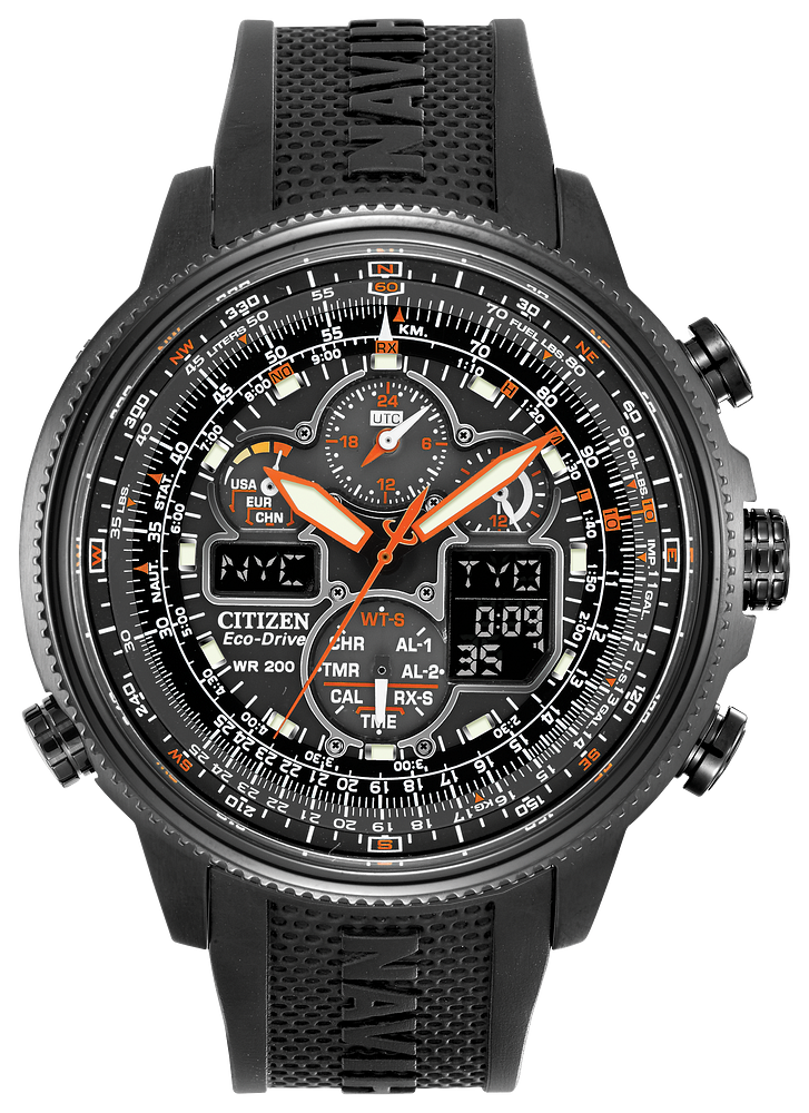 Citizen EcoDrive Promaster NaviHawk A-T Chrono Black Dial Mens Watch JY8035-04E