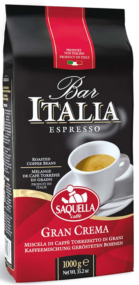 Saquella Bar Italia Gran Crema Beans Coffee  8x1kg/2.2 LBS SAQ00075