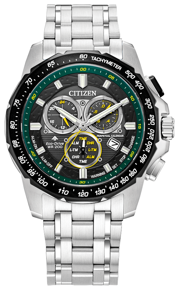 Citizen Promaster Eco-Drive MX Dual Time Green Dial Men's Watch BL5578-51E