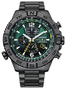 Citizen Promaster Navihawk Green Dial Stainless Steel EcoDrive Watch AT8227-56X