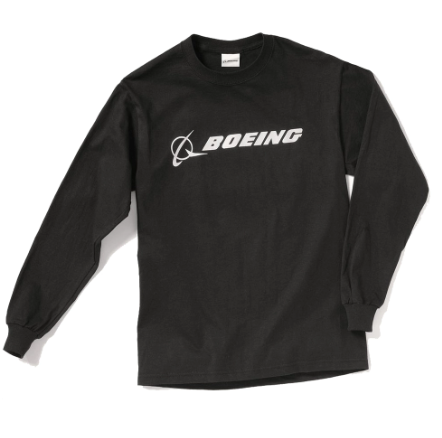 Official Boeing Logo Signature Sweater Long-Sleeve - Black