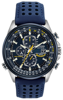 Citizen Eco-Drive World Chronograph Blue Leather Men’s Watch AT8020-03L
