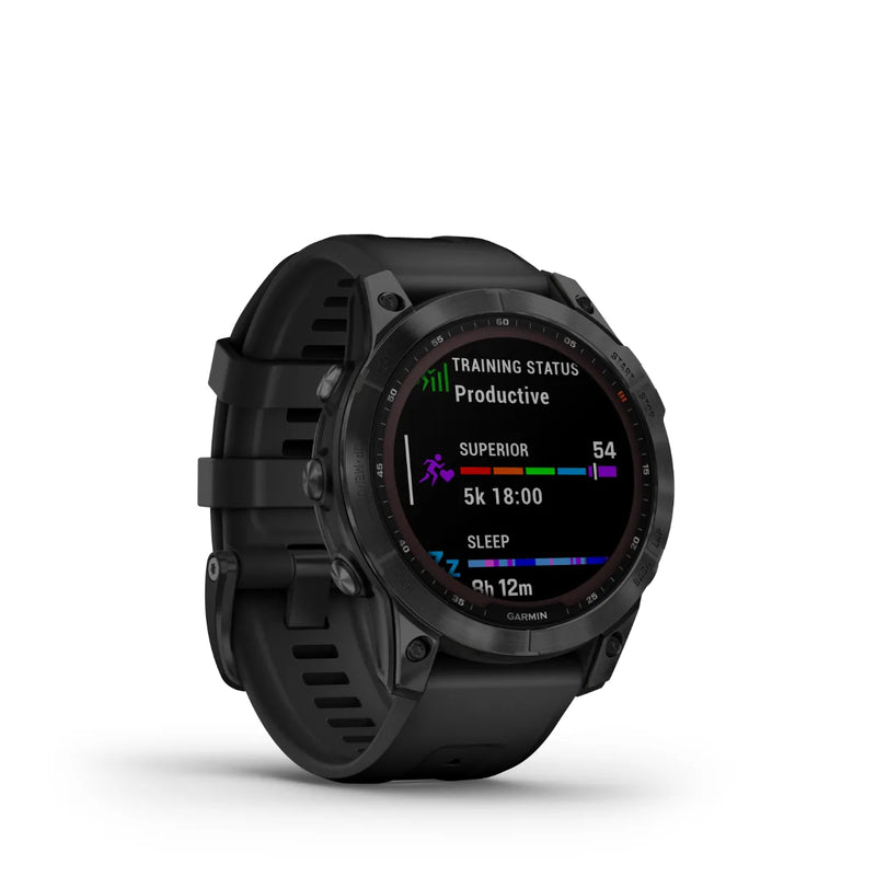 Garmin Fenix 7 - Sapphire Solar - 47 mm Black TLC Titanium with Black Band 010-02540-34