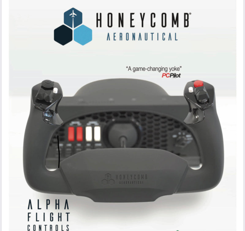 Honeycomb Aeronautical Alpha Flight Controls Yoke & Switch Panel